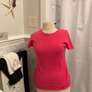Badgley Mischka 100% Cashmere pink short sleeve sweater, no flaws women’s SZ. XS